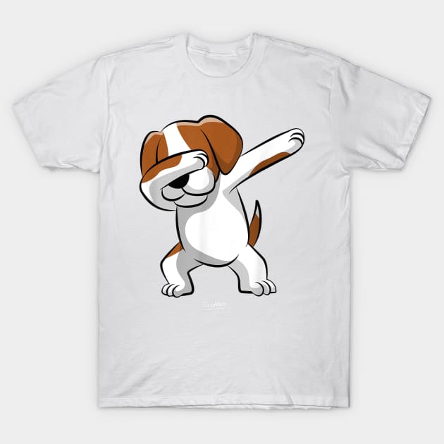 Dabbing Beagle Novelty T-Shirt by Pretr=ty